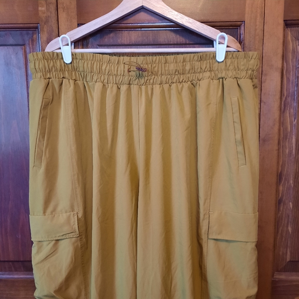 Fabletics Eleanor Cargo Track Pants Warm Olive High-rise Wide Leg Size 3X - Picture 5 of 15